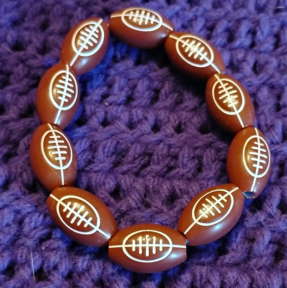 Brown Football Bead Bracelet